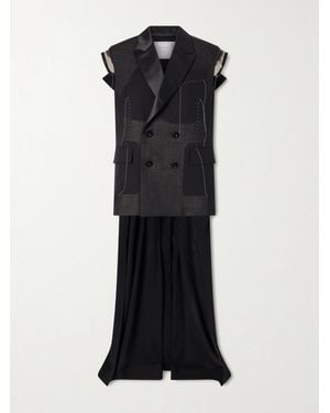 Sacai Wool Organza Vest - Black