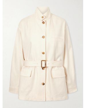 Loro Piana Lismore Belted Linen And Wool-Blend Jacket - Natural