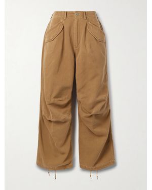 R13 Gathered Cotton-Twill Straight-Leg Pants - Natural