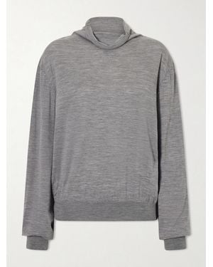 KHAITE Annette Merino Wool Turtleneck Sweater - Gray