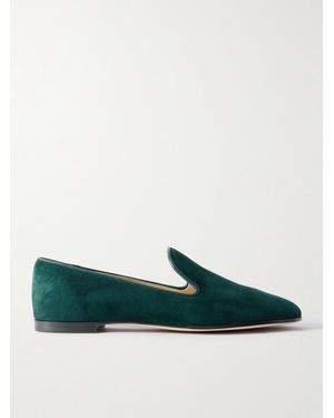 Gianvito Rossi Loafers Aus Veloursleder Mit Lederbesätzen - Grün