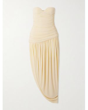 Magda Butrym Midikleid Aus Strukturiertem Jersey Mit Raffungen - Weiß
