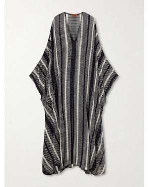 Missoni Sequin-Embellished Striped Metallic Coverup - Grey