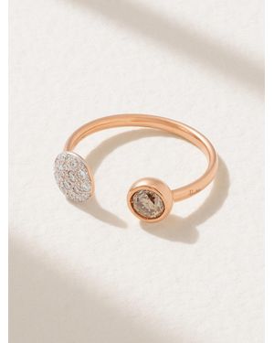 Pomellato Sabbia Rhodium-Plated 18-Karat Rose Diamond Ring - Natural