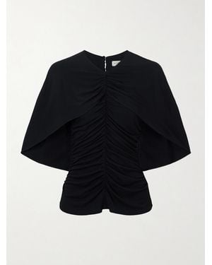 Kallmeyer Emme Cape-Effect Gathered Jersey Top - Black