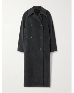 TOTEME Shield Oversized Double-Breasted Wool-Blend Coat - Black