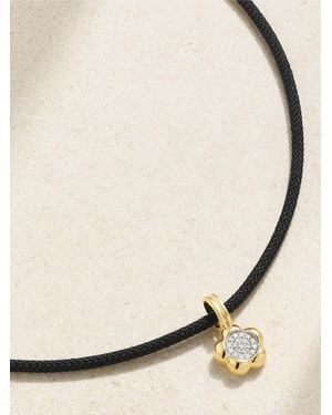 STONE AND STRAND Crosby Kette Mit Kordel, Diamanten Und Details Aus 10 Karat - Natur