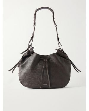 Isabel Marant Bolton Tasselled Textured-Leather Shoulder Bag - Black