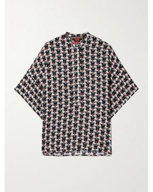 La DoubleJ Mother Estelle Printed Crepe Blouse - Black
