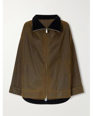 TOTEME Country Corduroy-Trimmed Cotton-Gabardine Jacket - Green