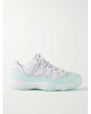 Nike Air Jordan 11 Retro Patent And Smooth Leather-Trimmed Mesh Sneakers - Blue