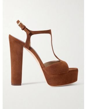 Tom Ford Suede Platform Sandals - Brown