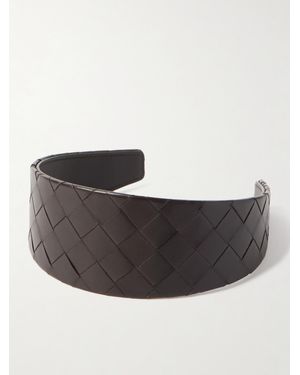 Bottega Veneta Haarreif Aus Intrecciato-Leder - Schwarz