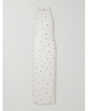 Clio Peppiatt Diamond Embellished Tulle Gown - White