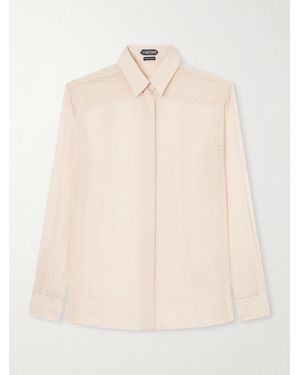 Tom Ford Oversized Silk-Chiffon Shirt - Natural