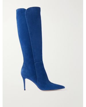 Gianvito Rossi Levy 85 Suede Knee Boots - Blue