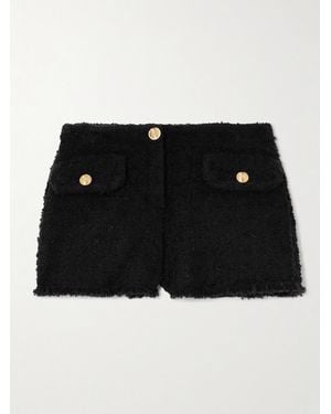 Versace Wool-Blend Tweed Shorts - Black