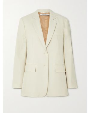 Another Tomorrow Net Sustain Oversized Merino Wool Blazer - Natural