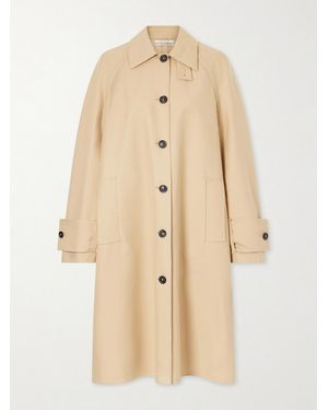 Another Tomorrow Balmacaan Double-Face Cotton Long Coat - Natural