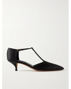 Emme Parsons Leandra Satin Point-Toe Pumps - Black