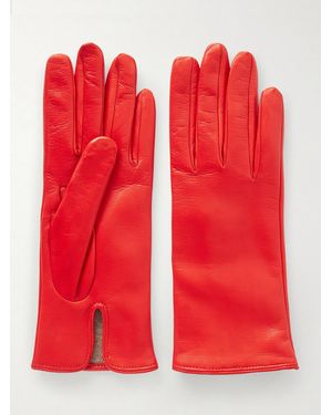 Nour Hammour Leather Gloves - Red