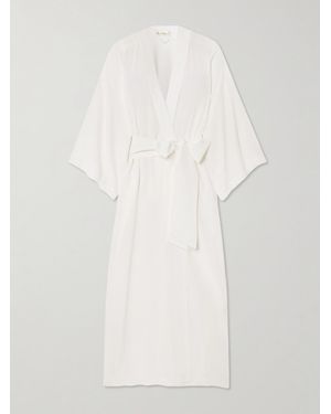 Olivia Von Halle Kimono En Crêpe De Chine De Soie Queenie - Blanc