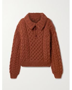 Doen Nuage Cable-Knit Alpaca And Merino Wool-Blend Sweater - Braun