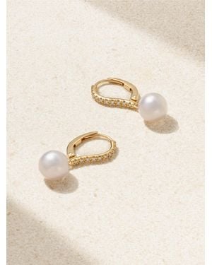 Mikimoto Creolen Aus 18 Karat Mit Diamanten Und Perlen - Natur