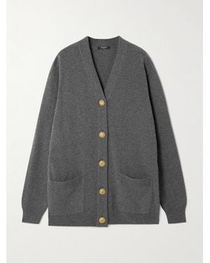 Balmain Cashmere And Wool-Blend Cardigan - Gray