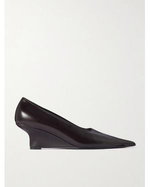 TOTEME Leather Wedge Court Shoes - Brown
