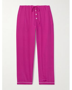 Bode Jasmine Silk-Charmeuse Trousers - Pink
