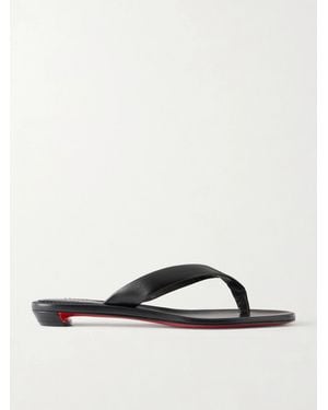 Christian Louboutin Miss Z Leather Thong Sandals - Black
