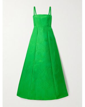 Emilia Wickstead Mathilde Pleated Cloqué Gown - Green
