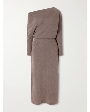 Altuzarra Kasos Asymmetric Cashmere Maxi Dress - Brown