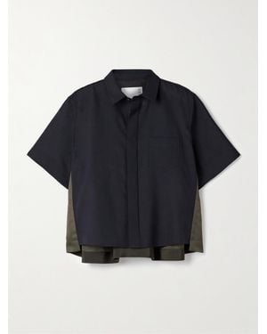 Sacai Hemd Aus Baumwolle Und Shell - Blau