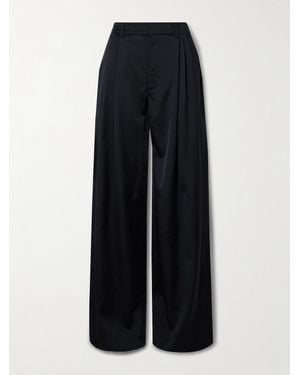 LIBEROWE Annie Hose Mit Weitem Bein Aus Glänzendem Twill Mit Falten - Blau