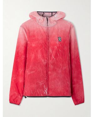 On Shoes Pace Appliquéd Textured-Shell Hooded Jacket - Pink
