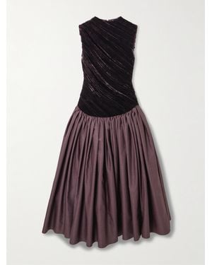 Abadia Ariya Midikleid Aus Samt - Lila