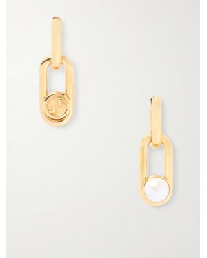 Gucci Tone Faux Pearl Earrings - Natural