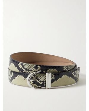 KHAITE Bambi Snake-Effect Leather Belt - Grey