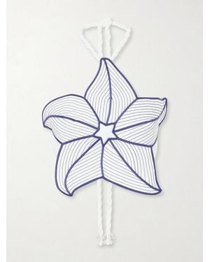 FARM Rio Coast Stars Linen-Blend Halterneck Top - White