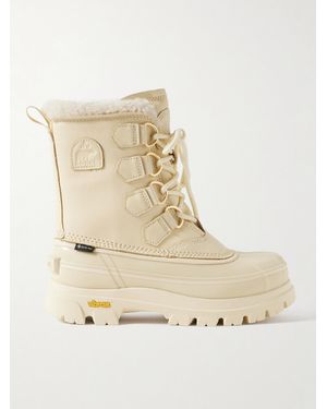 Sorel Caribou Horizon Fleece-Trimmed Gore-Tex Ankle Boots - Natural