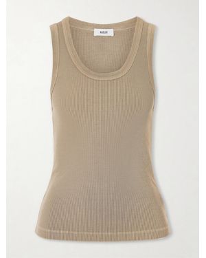 Agolde Poppy Ribbed Stretch Organic Cotton And Tencel-Blend Jersey Tank - Natural
