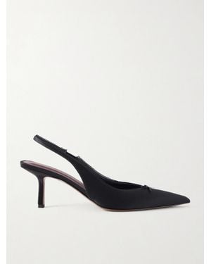 Neous Moriah Lace-Trimmed Twill Slingback Pumps - White