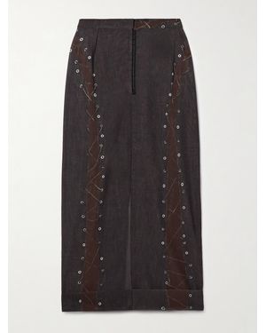 Acne Studios Printed Stretch-Knit Midi Skirt - Black