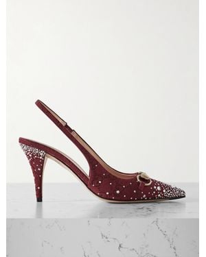 Gucci Slingback Pump With Crystal Horsebit, Size 34.5 It - Brown