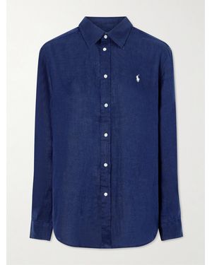 Polo Ralph Lauren Embroidered Linen Shirt - Blue