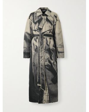 Jean Paul Gaultier Belted Padded Printed Cotton-Gabardine Trench Coat - Multicolor