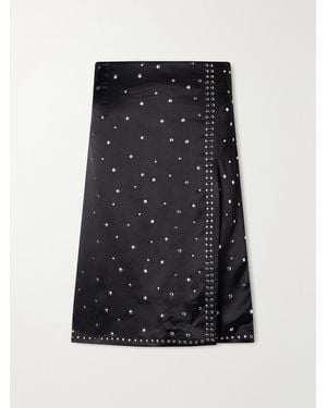 Wales Bonner Cosmic Embellished Satin Midi Skirt - Black