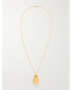 KHAITE Keefe-Plated Pendant Necklace - White
